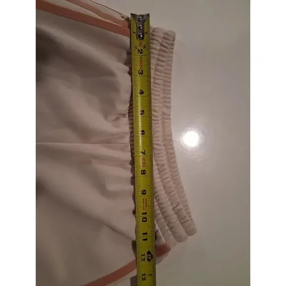 Adidas Originals Summer Glow Wide Leg Pants - Wonder White/Peach - Size 2XS - Picture 9 of 9